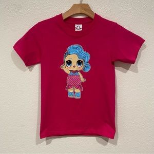 kids LOL doll surprise mermaid pink short sleeve t shirt top